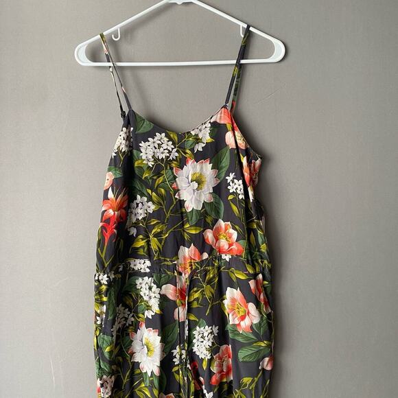 Levi sz XS green red jungle‎ print silk jumpsuit - Picture 2 of 13